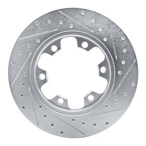 Ford Transit-350 HD Brake Rotor (1) - Rear Left - R1 Concepts - Drilled & Slotted - Silver - `15-`25